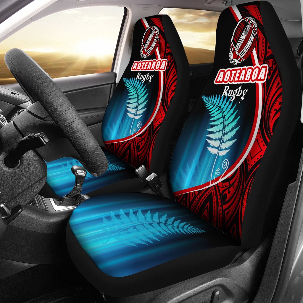 Aotearoa Rugby Black Maori Car Seat Covers Kiwi and Silver Fern New Zealand - Vibe Hoodie Shop