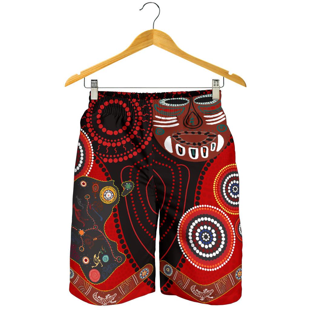 VibeHoodie Aboriginal Shorts, Indigenous Dot Painting Map - Vibe Hoodie Shop