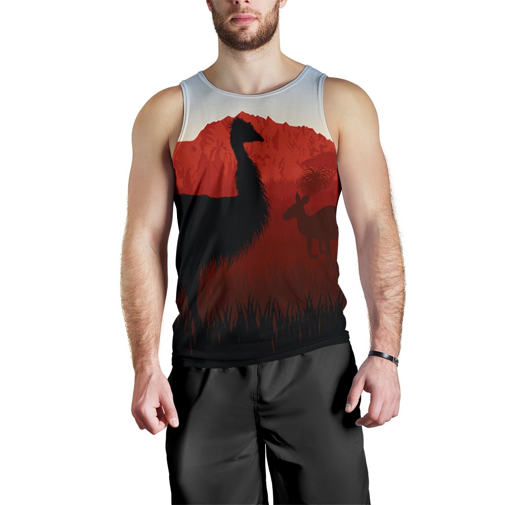 Men's Tank Top - Australian Nature with Emu and Kangaroo - Vibe Hoodie Shop