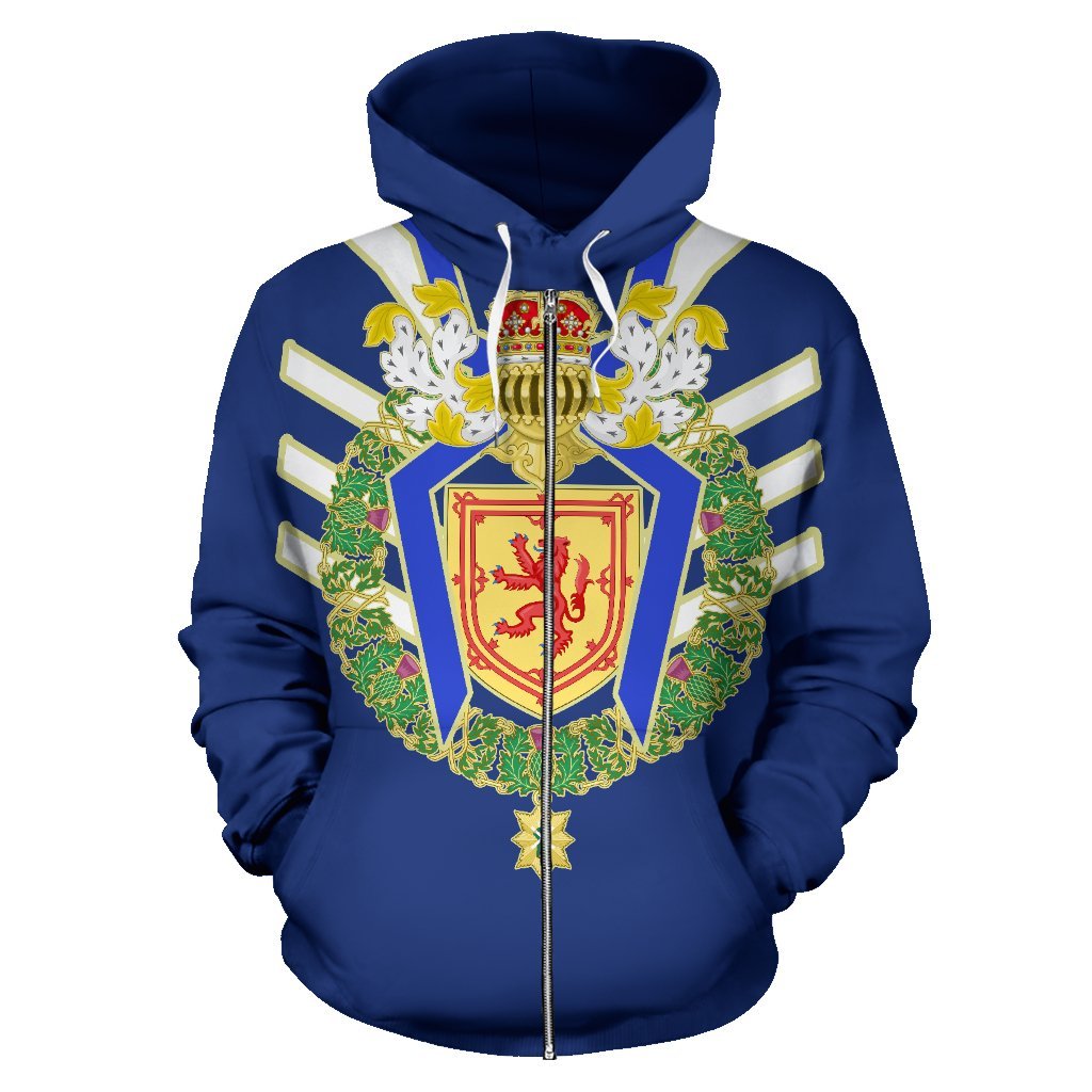 Scotland Coat Of Arms All Over Zip - Up Hoodie - Vibe Hoodie Shop