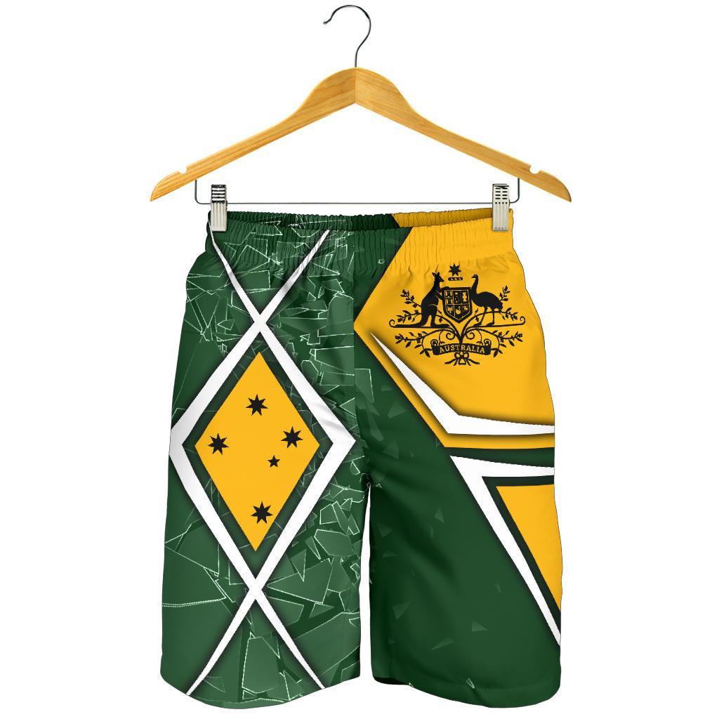 Men's Shorts - Aussie Flag (Green) - Vibe Hoodie Shop