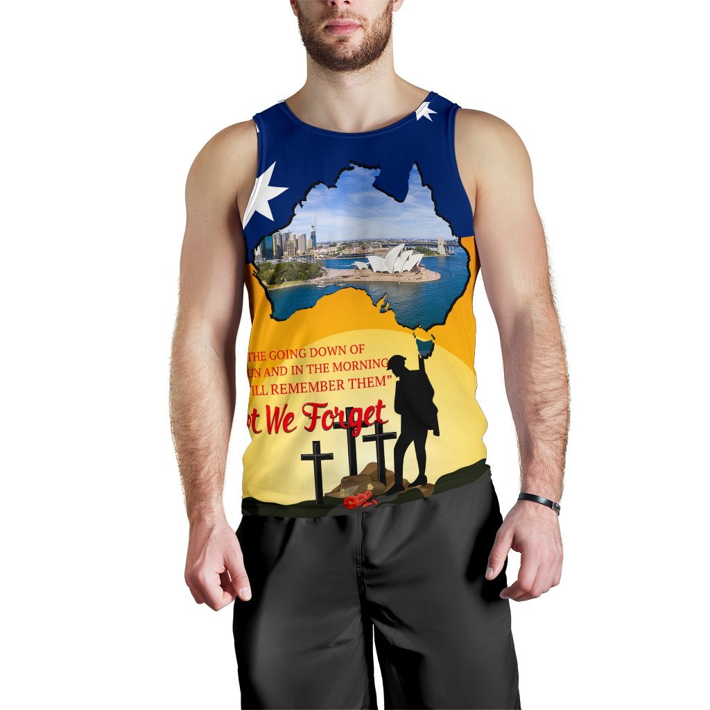 ANZAC Day Men's Tank Top - Today's Peace Is Yesterday's Sacrifice - Vibe Hoodie Shop