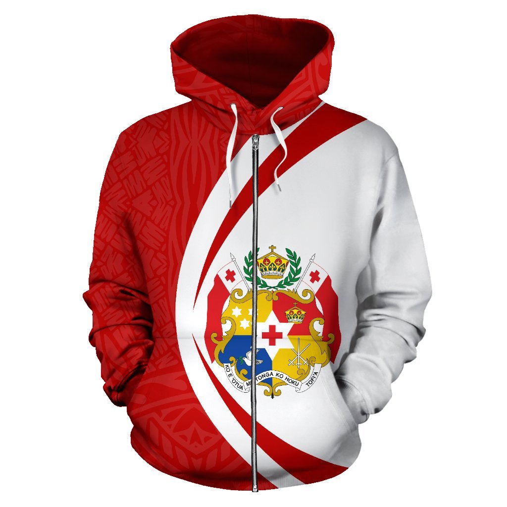 Zip Up Hoodie Tonga Polynesian - Circle Style - Vibe Hoodie Shop