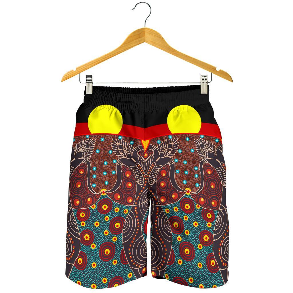 Men's Short - Aboriginal Sublimation Dot Pattern Style (Red) - Vibe Hoodie Shop