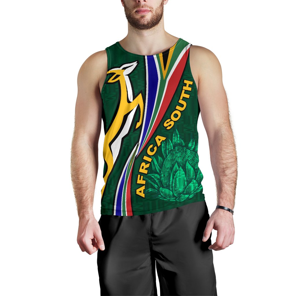 South Africa Men Tank Top Springboks Rugby Be Unique - Green - Vibe Hoodie Shop