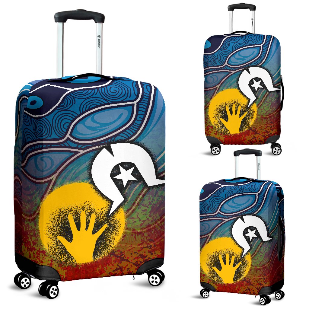 Aboriginal Luggage Covers - Aboriginal and Torres Strait Islanders Flag - Vibe Hoodie Shop