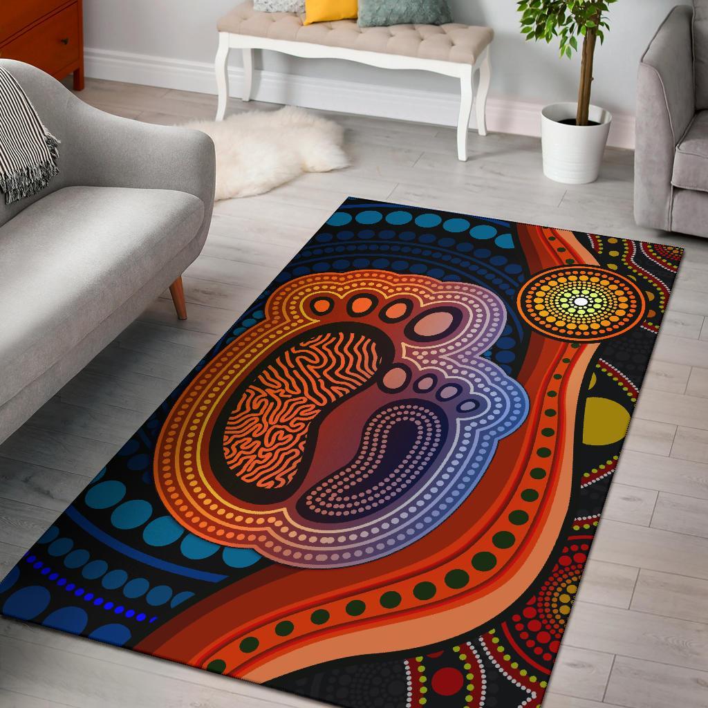 Aboriginal Area Rug - Mother And Son Foot - Vibe Hoodie Shop