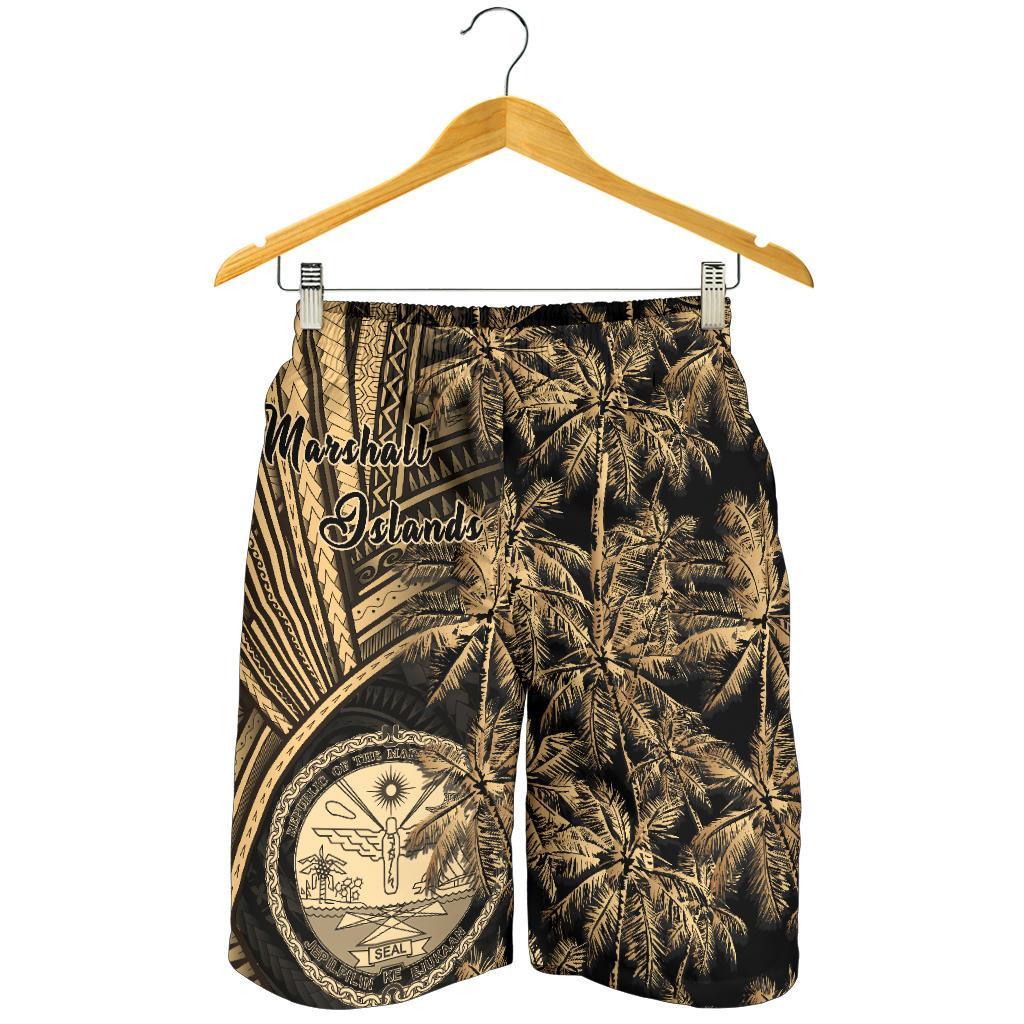 Marshall Islands Men's Shorts Polynesian With Coconut Tree - Vibe Hoodie Shop