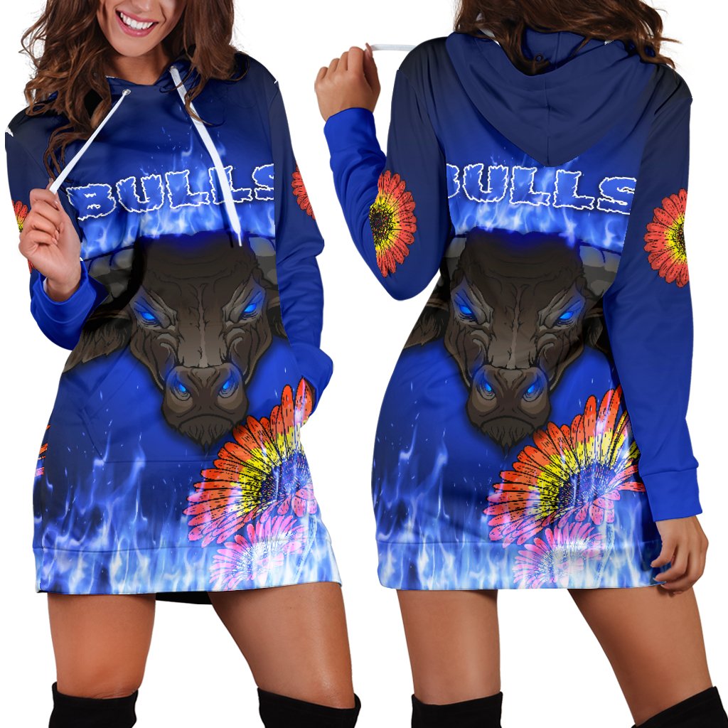 Blue Super Rugby Hoodie Dress Bulls Barberton Daisy - Vibe Hoodie Shop