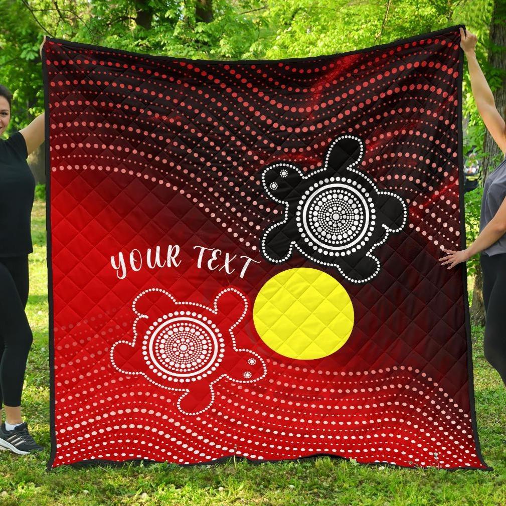 Custom Aboriginal Premium Quilt - Indigenous Circle Dot Painting Style - - Vibe Hoodie Shop
