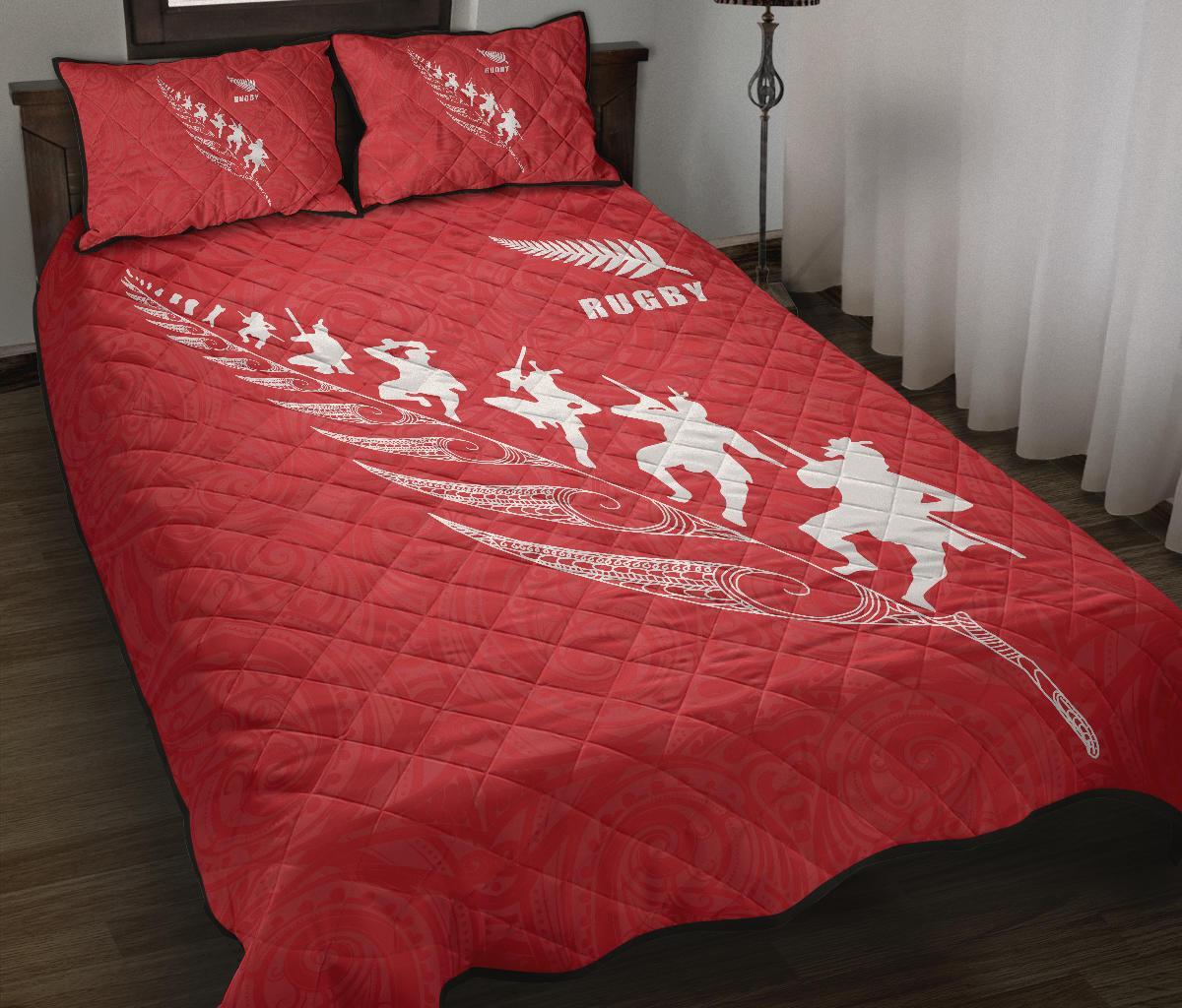Quilt Bed Set New Zealand Rugby Haka Red - Vibe Hoodie Shop