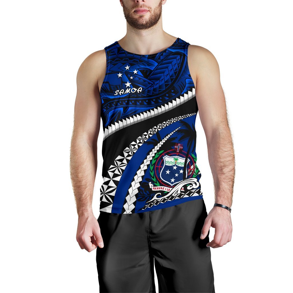 Samoa Men Tank Top Polynesian Shark Tattoo - Vibe Hoodie Shop