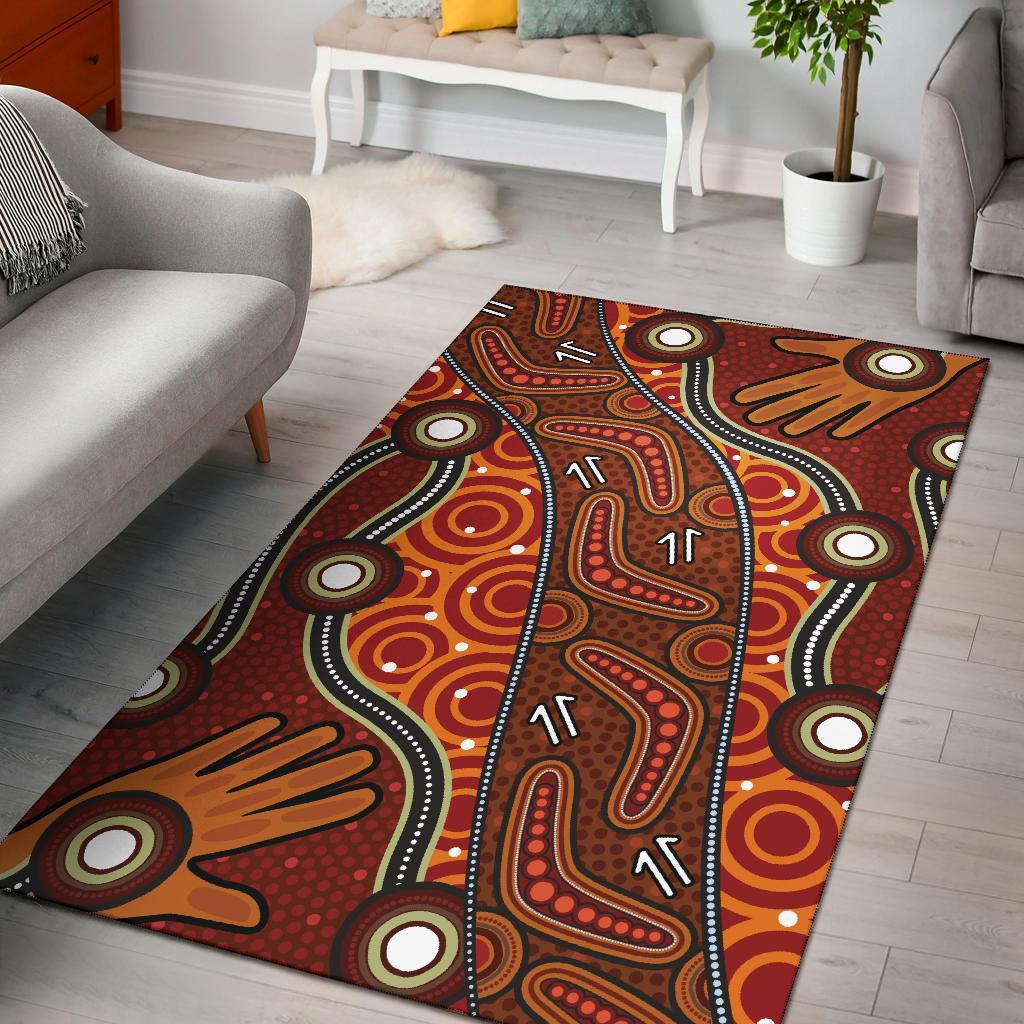 Aboriginal Area Rug - Indegenous Dot Painting Art - Vibe Hoodie Shop