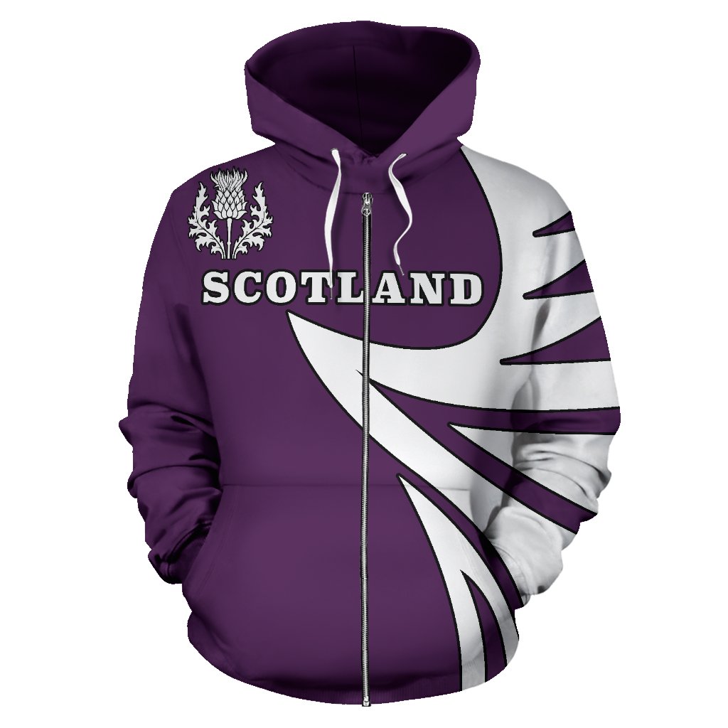 Scotland Thistle Zip - Up Hoodie - Warrior Style - Vibe Hoodie Shop