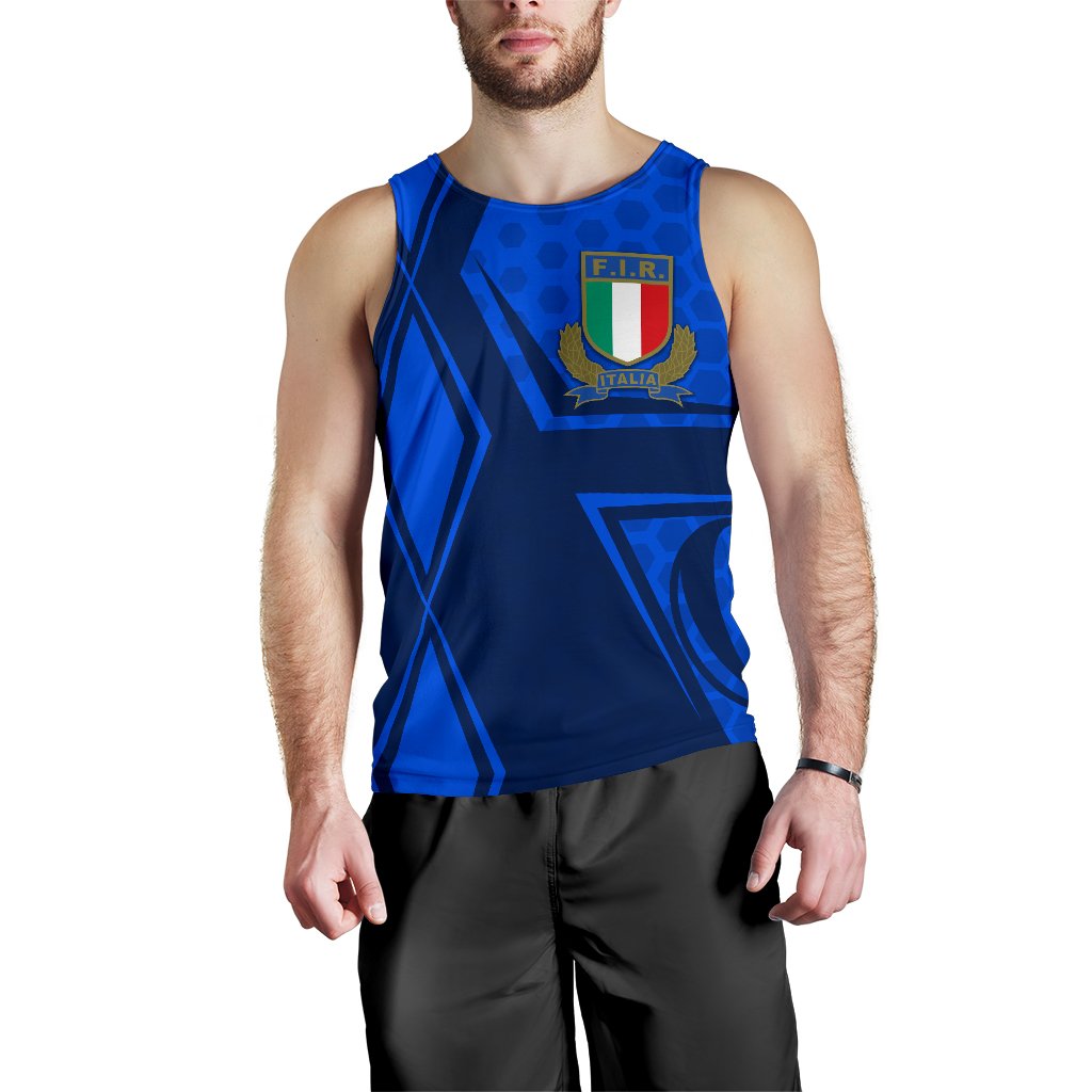 Italy Rugby Men's Tank Top Gli Azzurri Vibes - Vibe Hoodie Shop