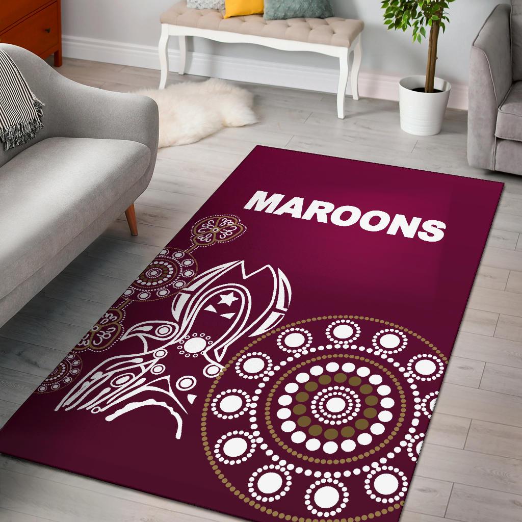 Queensland Area Rug Maroons Simple Indigenous - Vibe Hoodie Shop