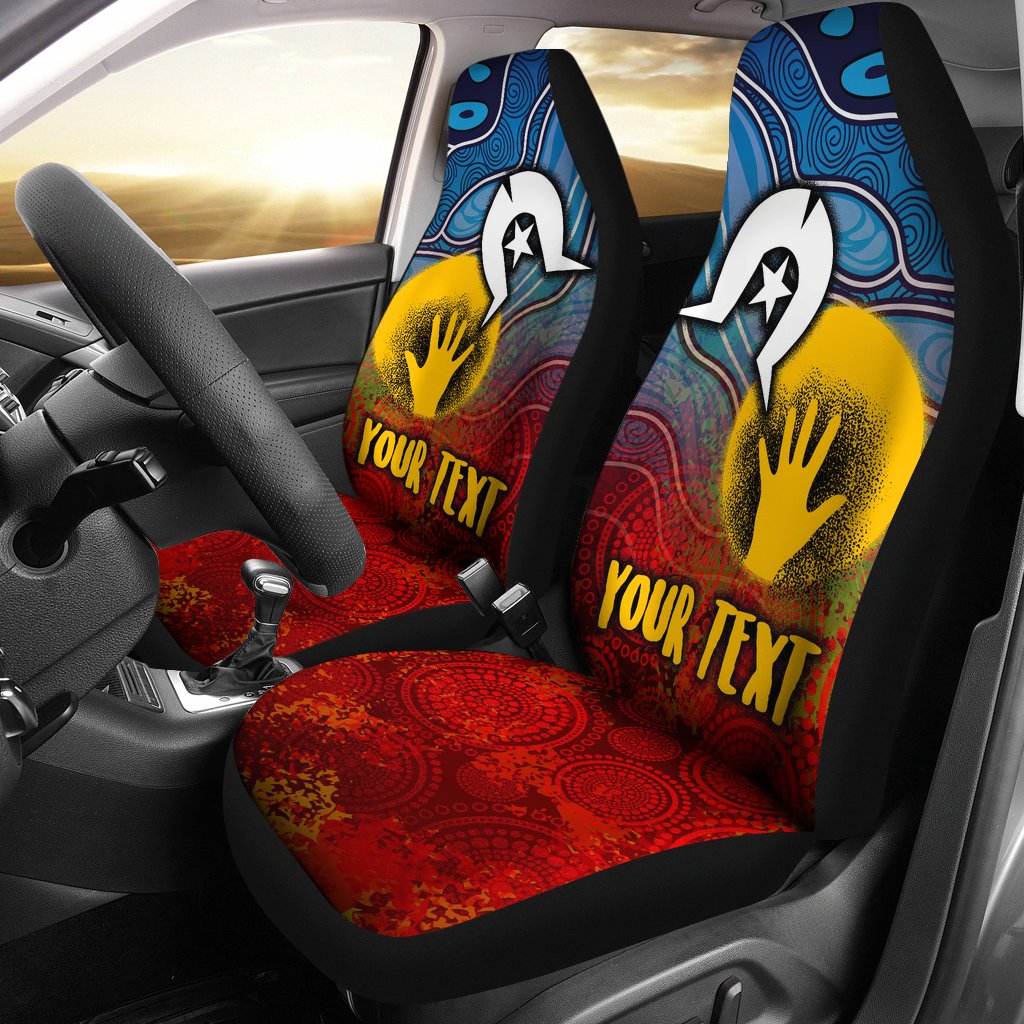 Custom Aboriginal Car Seat Covers - Aboriginal and Torres Strait Islanders Flag - Vibe Hoodie Shop