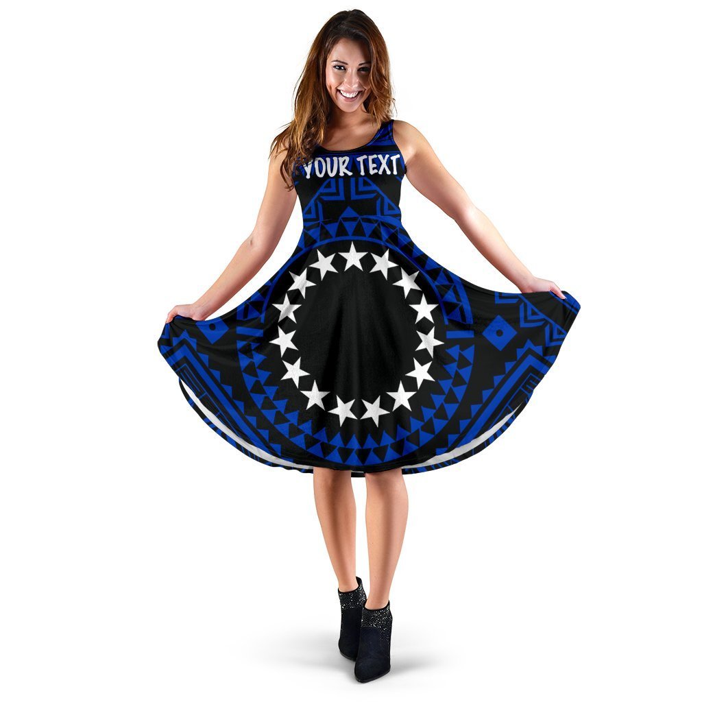 cook-island-personalised-midi-dress-seal-with-polynesian-tattoo-style-blue