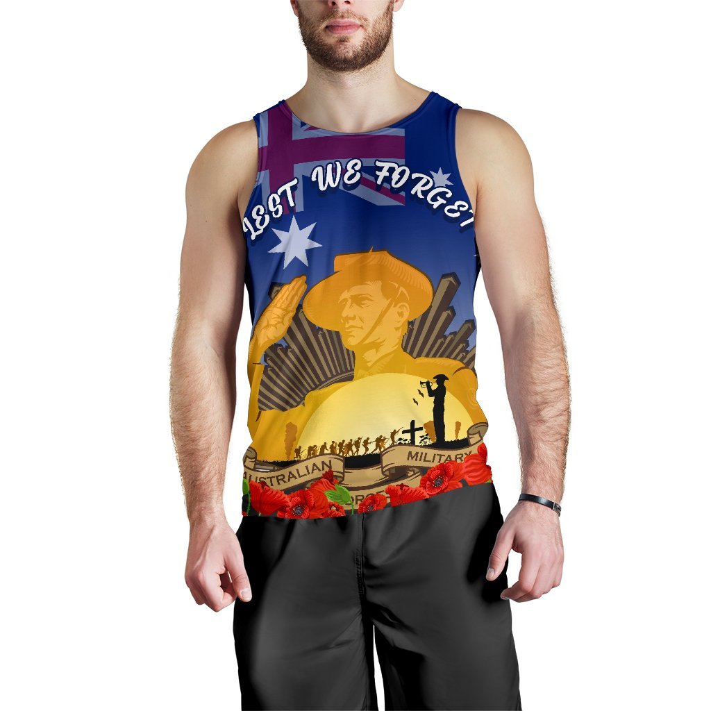 Men's Tank Top - Australia ANZAC Day 2020 And Soldiers - Vibe Hoodie Shop