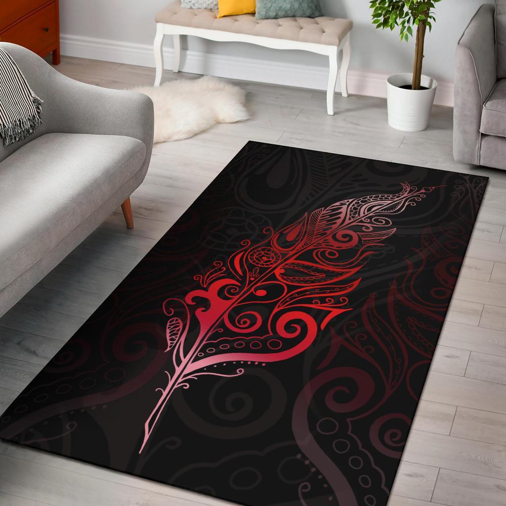 Light Silver Fern Area Rug, Red - Vibe Hoodie Shop