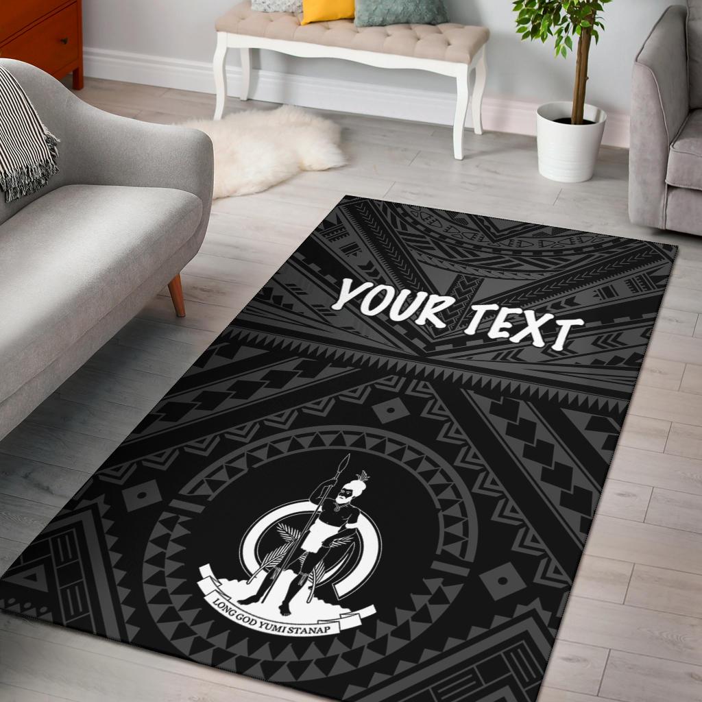 Vanuatu Personalised Area Rug - Vanuatu Seal With Polynesian Tattoo Style - Vibe Hoodie Shop