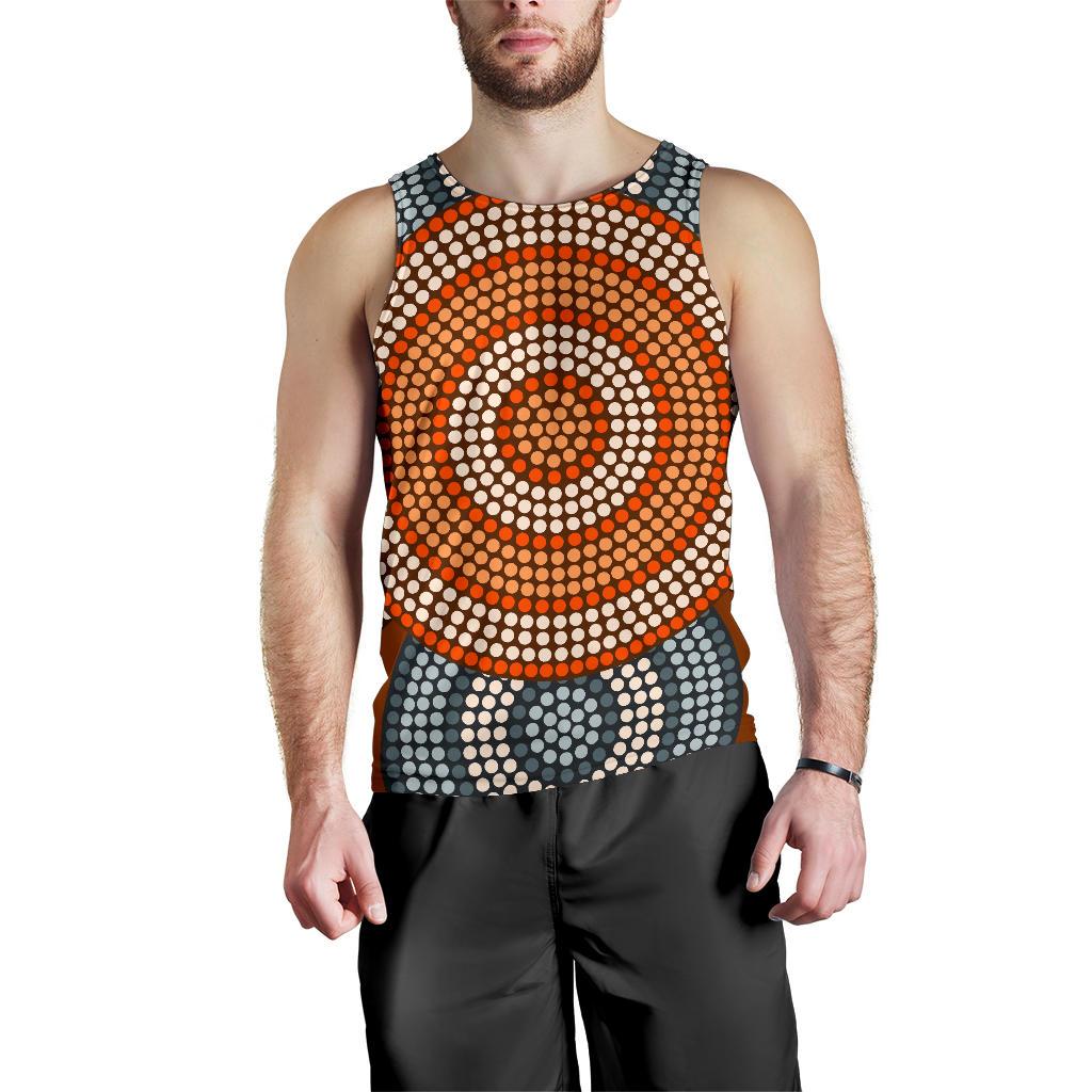 Men Tank Top - Aboriginal Dot Painting Mens Tank Ver05 - Vibe Hoodie Shop