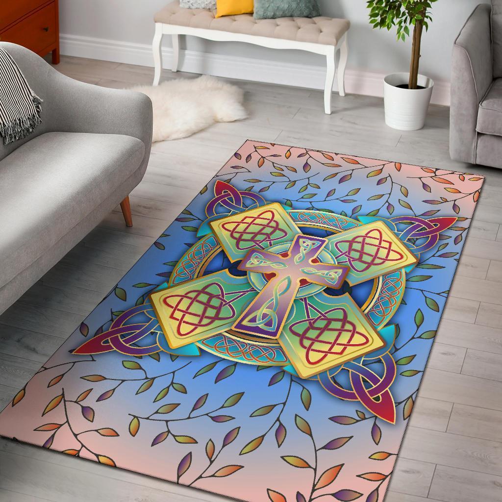 Celtic Area Rug - Celtic Cross Spring - Vibe Hoodie Shop