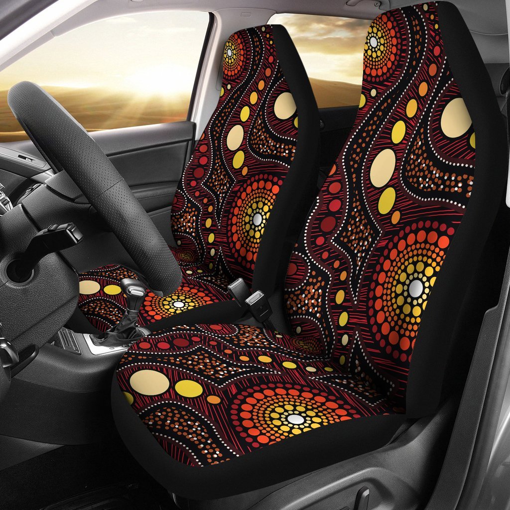 Aboriginal Car Seat Covers - Aboriginal Art Ver01 - Vibe Hoodie Shop