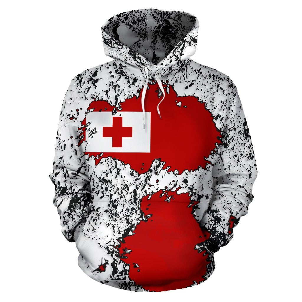 Tonga Hoodie Tonga Flag Pullover Hoodie Splatters Style - Vibe Hoodie Shop