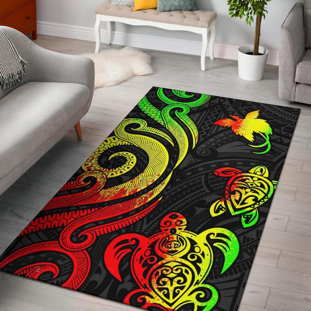 Papua New Guinea Area Rug - Reggae Tentacle Turtle - Vibe Hoodie Shop