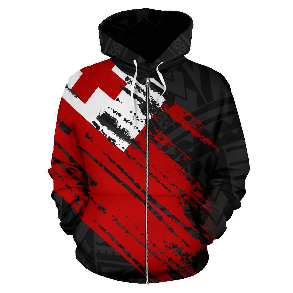 Zip Up Hoodie Tonga Flag Coat Of Arms Polynesian - 01 - Vibe Hoodie Shop