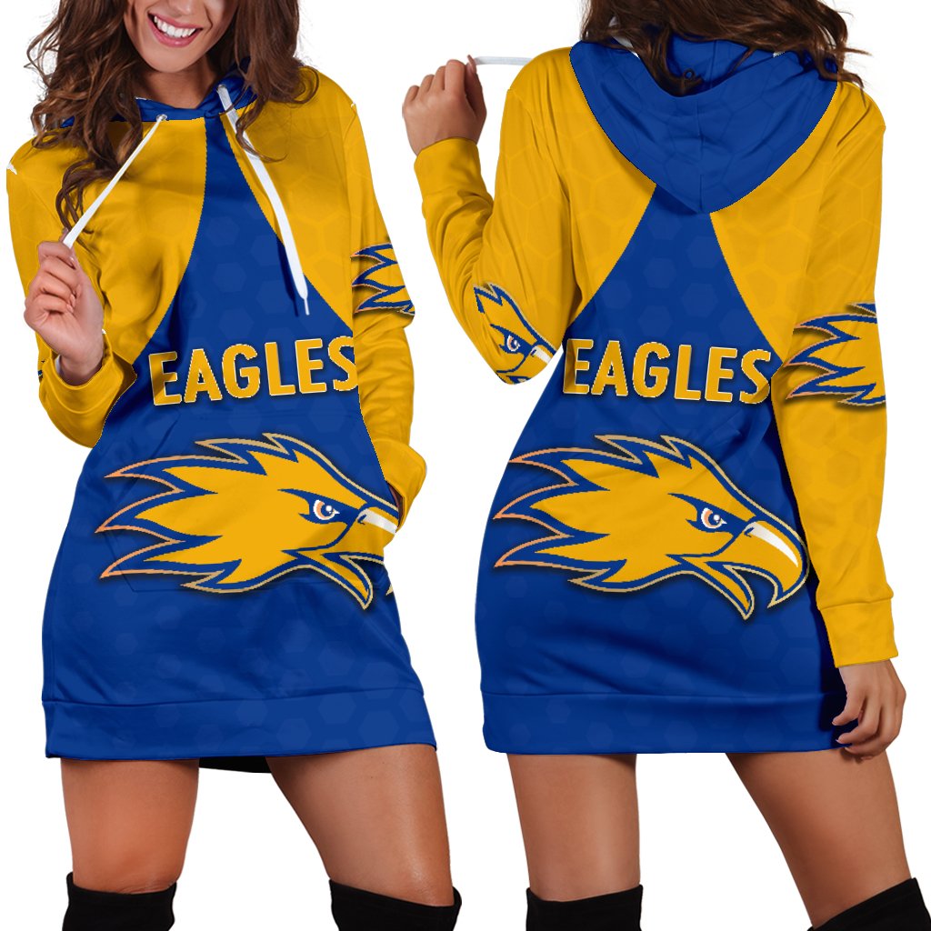 Eagles Hoodie Dress West Coast For Women - Royal Blue - Vibe Hoodie Shop