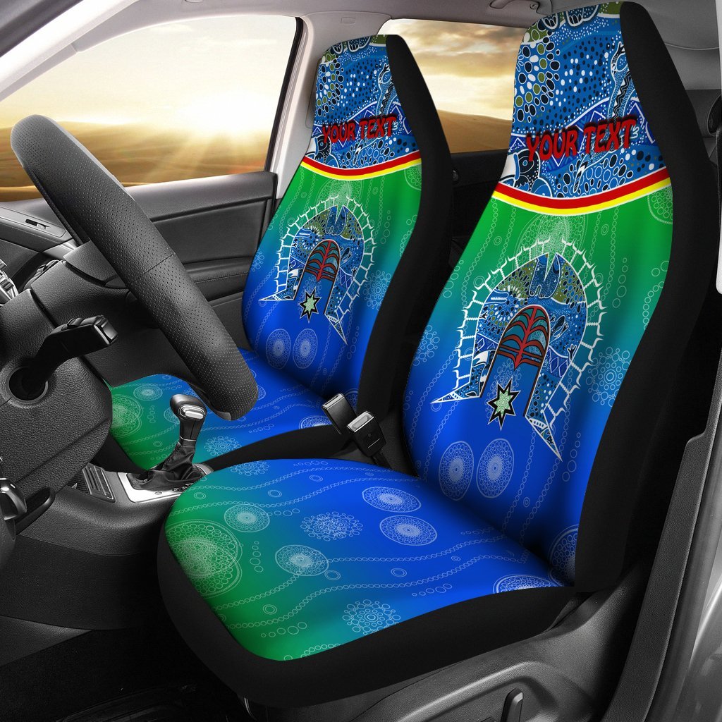 Personalised Car Seat Covers - Torres Strait Symbol With Aboriginal Patterns - Vibe Hoodie Shop