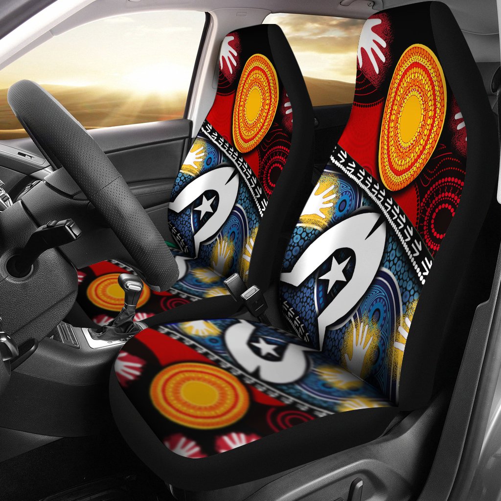 Car Seat Covers - Australian NAIDOC Aboriginal and Torres Strait Islands Flags - Vibe Hoodie Shop