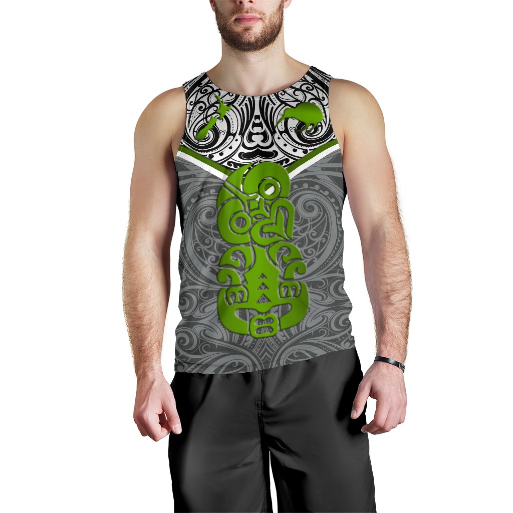 New Zealand Maori Rugby Men Tank Top Pride Version - Gray - Vibe Hoodie Shop