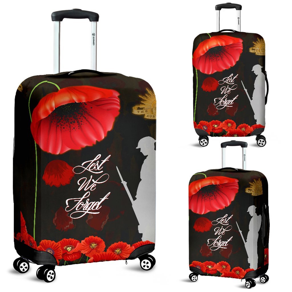 ANZAC Luggage Covers - Remembrance Poppy Flowers - Vibe Hoodie Shop