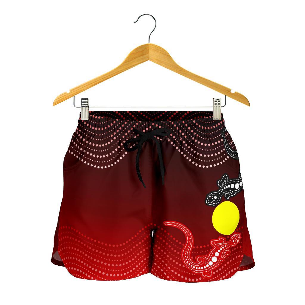 aboriginal-all-over-print-womens-shorts-two-indigenous-lizard