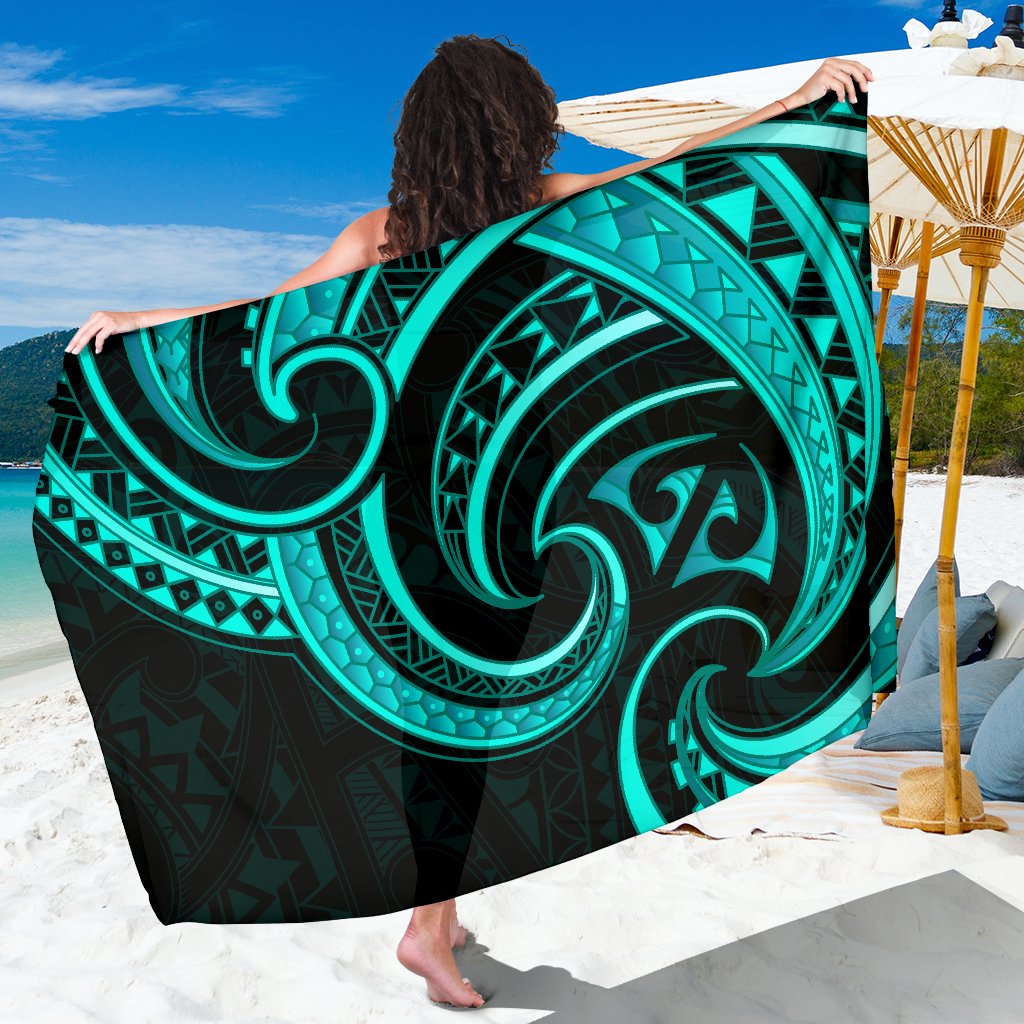 New Zealand Maori Mangopare Sarong Polynesian - Turquoise - Vibe Hoodie Shop