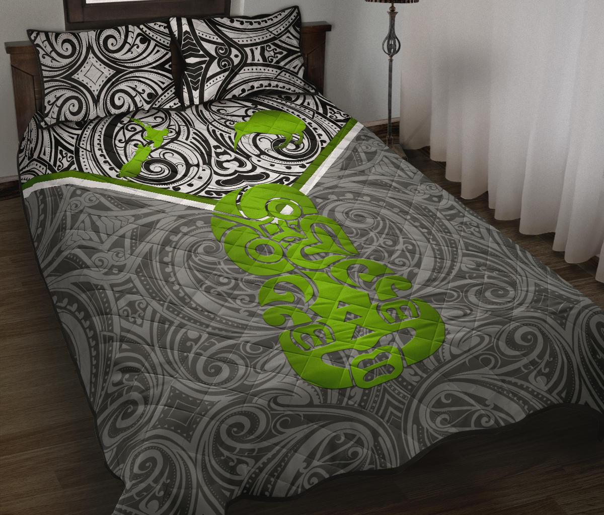 New Zealand Maori Rugby Quilt Bed Set Pride Version - Gray - Vibe Hoodie Shop