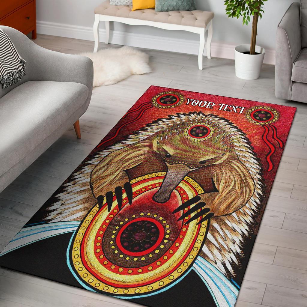 Custom Aboriginal Area Rug - Australian Echidna - Vibe Hoodie Shop