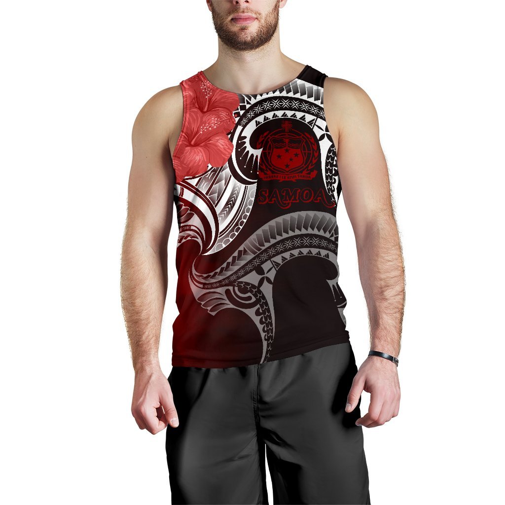 Samoa Men's Tank Top - Samoa Seal Wave Style (Red) - Vibe Hoodie Shop