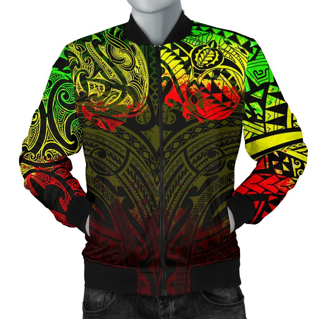 New Zealand Men's Bomber Jacket, Maori Polynesian Tattoo Reggage - Vibe Hoodie Shop