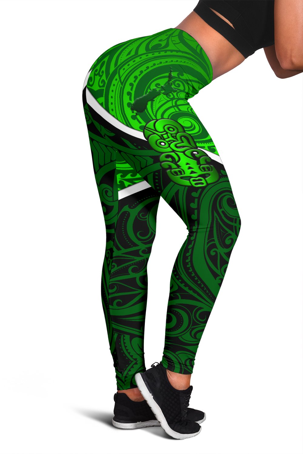 New Zealand Maori Rugby Women Leggings Pride Version - Green - Vibe Hoodie Shop
