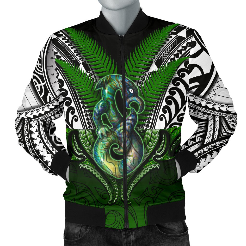 Manaia Mythology Men Bomber Jacket Silver Fern Maori Tattoo - Vibe Hoodie Shop