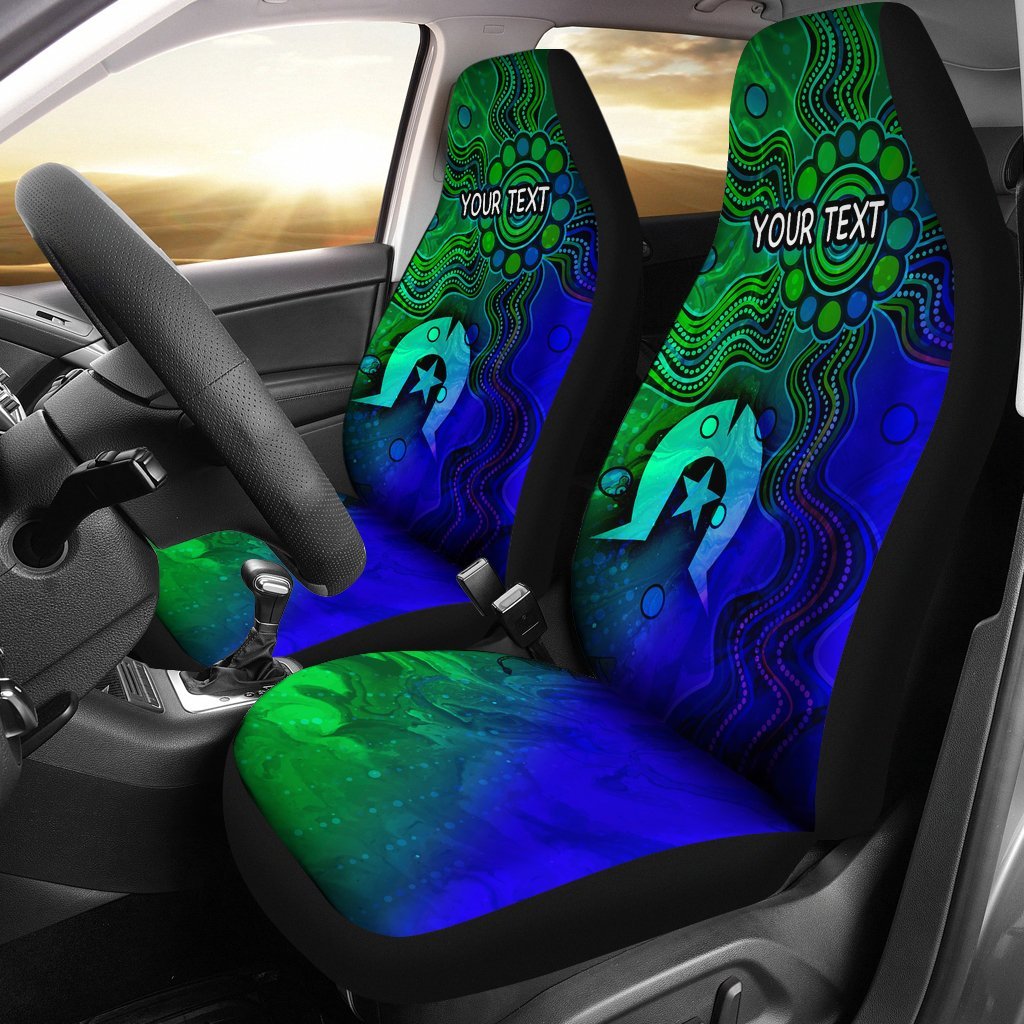 Custom Aboriginal Car Seat Covers, Torres Strait Islands Flag - Vibe Hoodie Shop