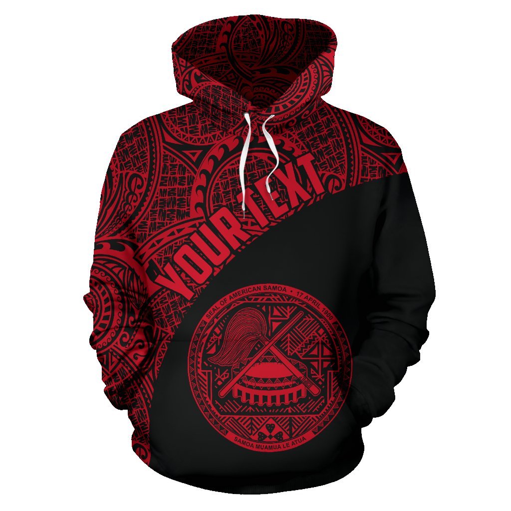 American Samoa Hoodie Coat Of Arms Polynesian Wave Red (Custom) - Vibe Hoodie Shop