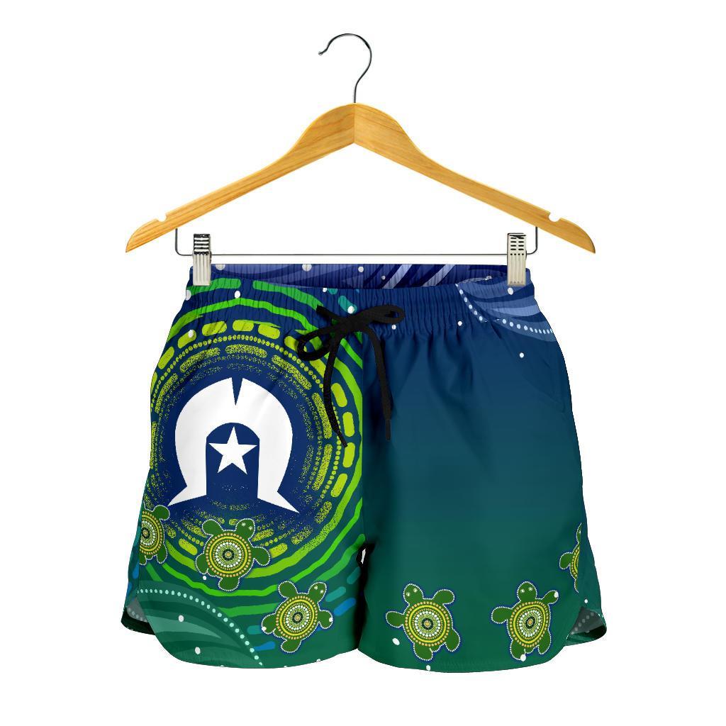 torres-strait-islanders-womens-shorts-aboriginal-turtle