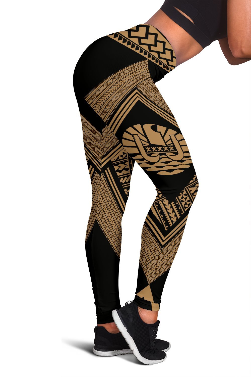 French Polynesia Coat Of Arms Polynesian Leggings - Diamond Style 05 - Vibe Hoodie Shop