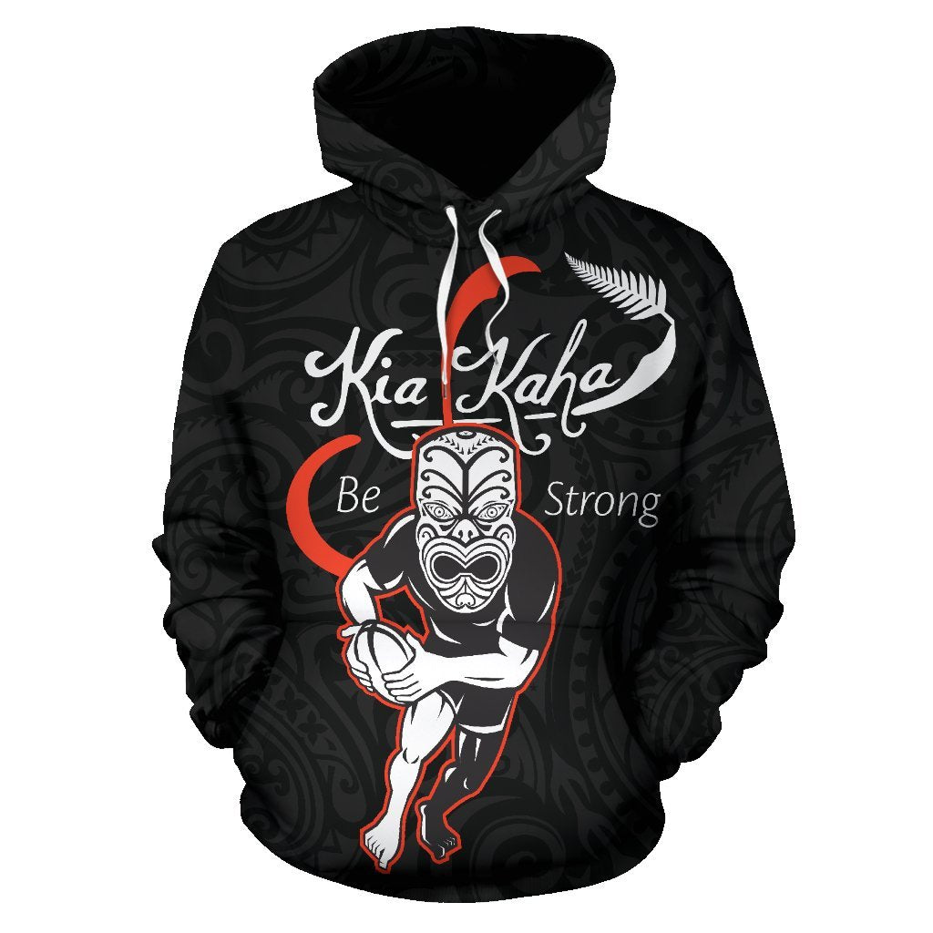 Rugby Kia Kaha Be Strong New Zealand Hoodie - Black Version 2 - Vibe Hoodie Shop