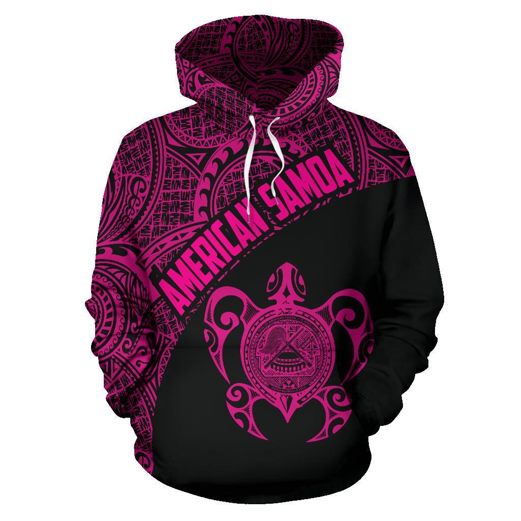 American Samoa Polynesian Hoodie Coat Of Arms In Turtle Pink - Vibe Hoodie Shop